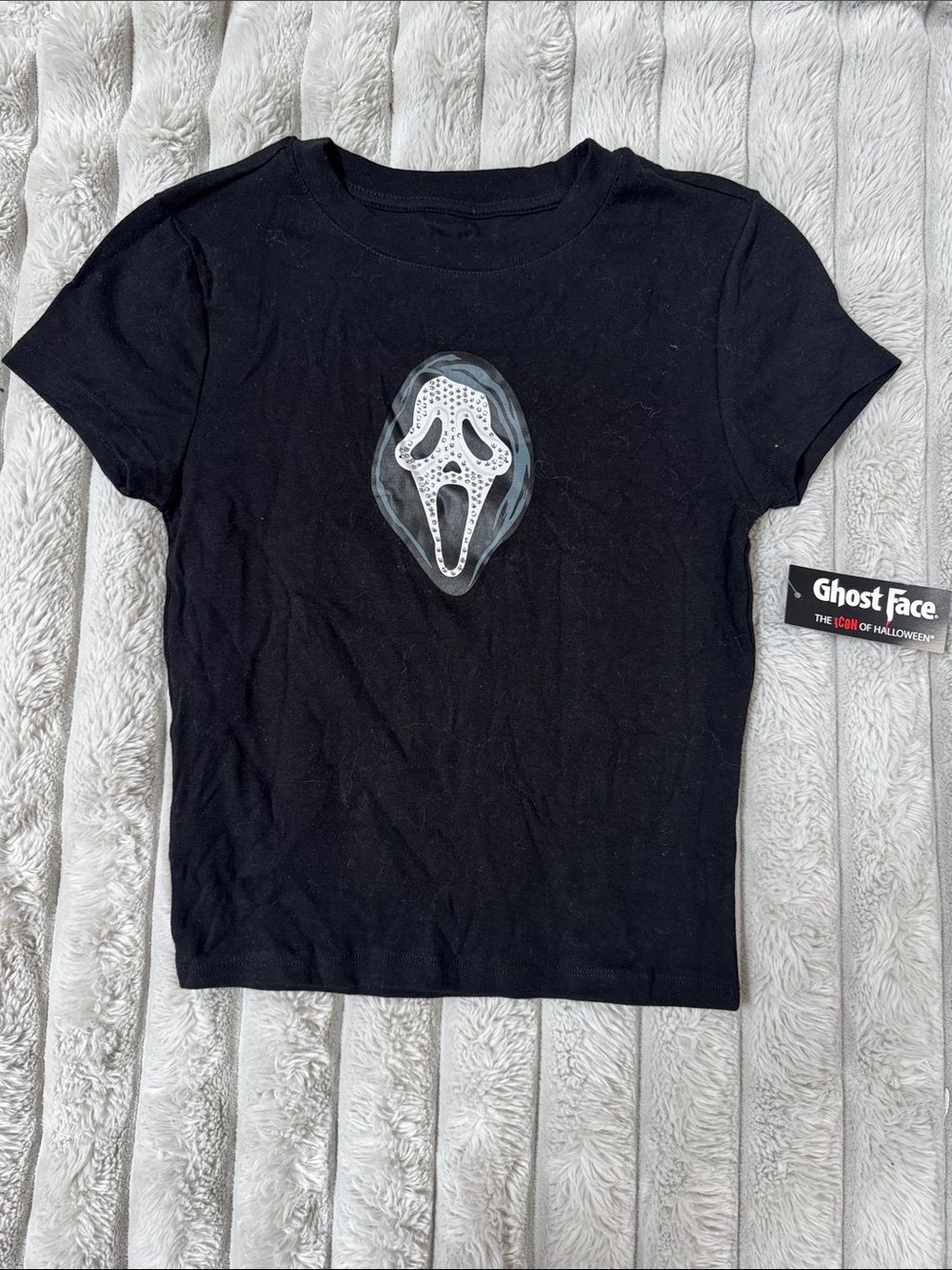 Ghost Face Black Short Sleeve Baby Tee